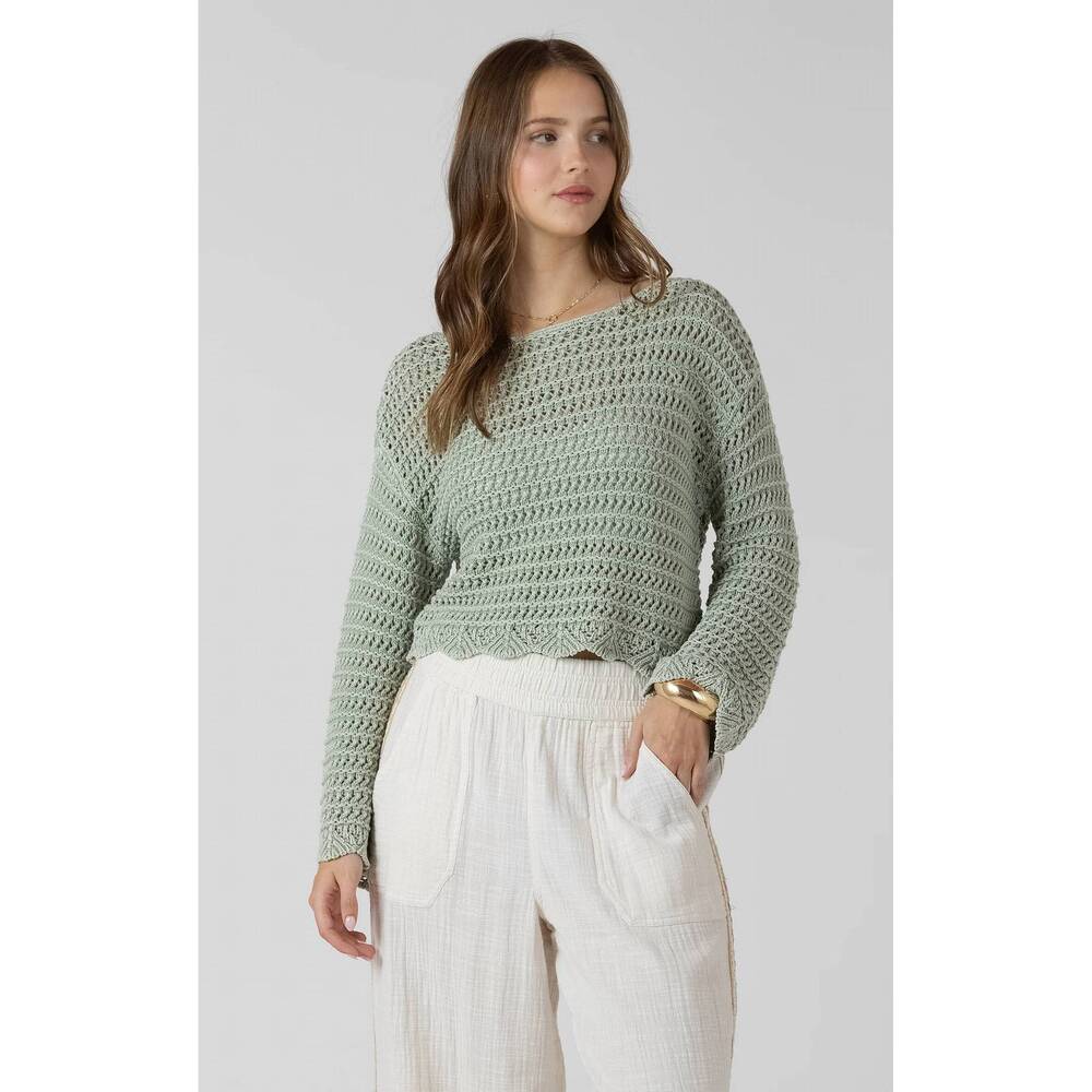 NEW DEX calm and collected knit top in washed sage